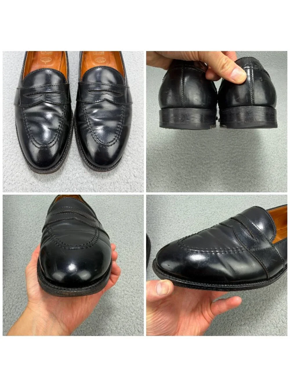 Brooks Brothers Shoe 10.5 Alden Shell Cordovan Penny Loafers Made In USA Vintage